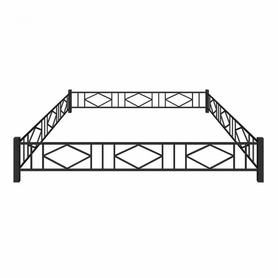 Ограда металлическая на могилу № 12