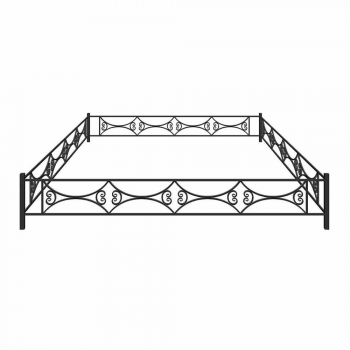 Ограда металлическая на могилу № 14