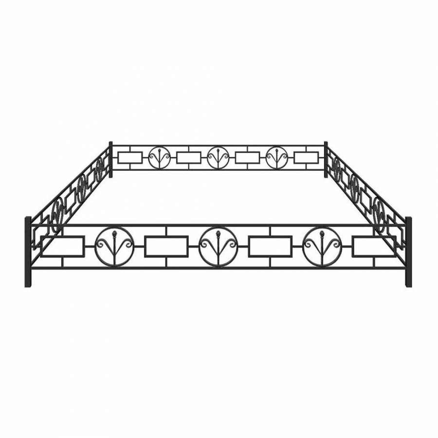 Ограда металлическая на могилу № 13
